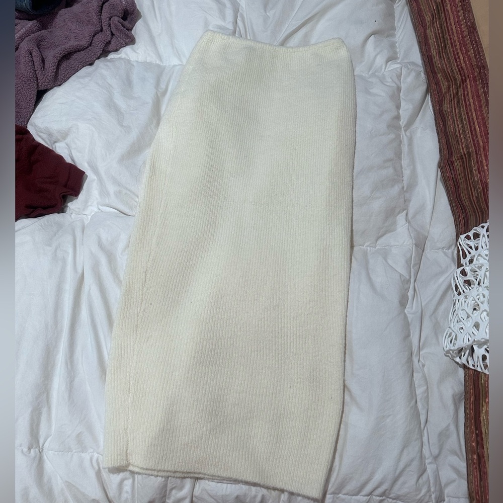 house of CB knit cream skirt